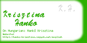 krisztina hanko business card